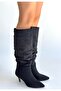 Zelya Black Suede Heeled Boots - 3