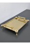 Figured, Metal Handle, Stainless Steel Rectangular Tray Luxury Presentation Tray Light Gold - 2