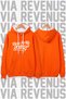 Where Are We Going? Printed Unisex Orange Wide Fit Hoodie Sweatshirt - 3 Thread Fleece Hood Lining with White Thread Detail