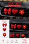 Car Interior Air Conditioning Decoration Set of 3 – Red Bow, Heart and Flower |   Clip-On Car Air Conditioner Ornament - 2