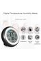 Wireless Digital Touchscreen Weather Station, Round LCD Display Thermometer Hygrometer Indoor Outdoor Temperature Humidity Monitor (Black) - 2