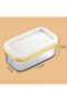 Butter Dish with Lid & Knife - Refrigerator Cheese Storage Box - Yellow - 10x17x7 cm - 3