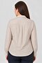 Women Spread Collar Long Sleeves Stripe Shirt, Multicolor - 4