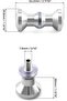 Stainless steel shower door handle for bathroom - 30mm - 1 piece - Modern design - 4