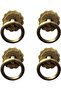 Vintage brass ring handle - Vintage furniture hardware - 4-piece set - Antique bronze
