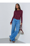 Pack of 2 - Long Sleeves Round Neck Ruched Fitted Knit Top - 3