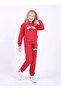 Girl's 3-Piece Printed Kangaroo Pocket Hooded Tracksuit Set - 4