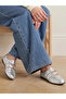 Silver Solid Round Toe Velcro Sneakers - 7