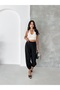 Women's Woven Fabric High Waist Bell-Bottom Detailed Jogger Pants - 4