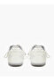 White Contrast Sole Lace Up Sneakers with Pull Tab - 4