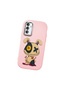 Samsung Galaxy M23 Compatible Case Camera Protector Pink Silicone Couple Phone Case Character Patterned - 3