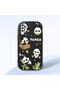 Samsung Galaxy A50S Compatible Case Camera Protective Black Silicone Couple Phone Case Panda Patterned