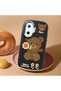 Poco F7 Compatible Case Camera Protector Black Silicone Couple Phone Case Bear Patterned - 2