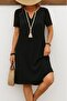 Women's Short Sleeve V-Neck Short Janjan Crepe Dress