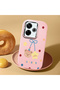 Poco M6 Compatible Case Camera Protector Pink Silicone Couple Phone Case with Bear Pattern - 2
