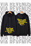 Revenus Front and Back Printed Unisex Zippered Hooded Sweatshirt Cardigan