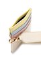 Multi-Compartment Leather Card Holder Wallet with Bow Accessory Bow Cream - 3