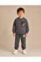 Boy's Work Machine Printed Two-Thread Brushed Top and Bottom Set