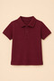Children's Unisex Claret Red Short Sleeve Polo Collar T-Shirt 100% Cotton Lakos Fabric - 3
