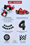 4-Year-Old Race Car Themed Birthday Party Celebration Balloon Set – Red, Black, and Gray Decoration Set - 2