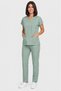 Women's V-Neck Bat Sleeve Biscuit, Mold Green, Turquoise Belinda Fabric Scrubs Set - 2