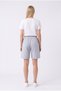 Women's Gray Above-Knee Shorts Relaxed Fit Casual Sports Bermuda Shorts with Pockets and Laces - 6