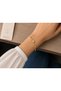 Gold Color Multi Zircon Stone Detailed Adjustable Steel Women's Bracelet