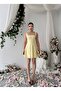 Women's Sari Mini Dress Square Neck Floral Embroidery Straps Flared Cut - 8