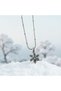 Necklace 316L Stainless Steel Women's Necklace Rotating End Silver Color Snowflake Stone Necklace Stylish Elegant Steel Necklace 316L Steel Necklace Women's Steel Necklace Silver Color Necklace Stone Necklace Elegant Necklace Jewelry Gift Necklace