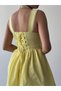 Women's Sari Mini Dress with Strappy Bodice Detail and Lace Trim - 6