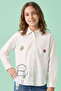Cinnamoroll Print Shirt with Classic Collar and Long Sleeves