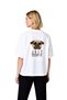 Women's Oversize T-Shirt Dog with Sunglasses Print Just Enjoy It Written Relaxed Fit Casual Modern