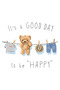 Children's Casual T-Shirt with Positive Message Print, Bear Laundry Motif, Relaxed Fit, Short Sleeve, Round Neck - 3