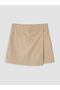 Beige Girls' Gabardine Short Skirt