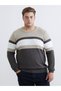 Özmarka New Season Crew Neck Color Block Men's Knitwear Sweater