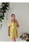 Women Sari Mini Dress Floral Print Chiffon Sweetheart Neckline Balloon Sleeves Buttoned - 8