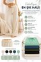 5 Pieces Women's Ribbed Pajama Bottoms |   Comfortable Cut Home Pants with Elastic Waist |   Cream Black Khaki Blue Mint Green. - 2