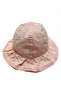 Cotton Baby Bucket Hat - Eye Patterned Ruffle Beach Sun Hat - 5