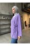 Lunsera Women's Strawberry Fabric Kimono Blouse Side Tie Long Sleeve Hijab Blouse-Lilac - 2