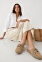 Vessia Women's Genuine Leather Suede Open-Back Beaded Detailed Loafer - 5