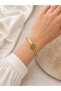 Women's Gold Color Turquoise Stone Eye Figured Steel Bracelet