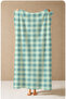 Retro Pastel Mint Green Plaid Checkered Summer Patterned 70X150 Beach Towel - Cotton Bath Towel - 5