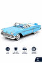 1:18 1958 Chevy Impala Blue Diecast Model Classic Car