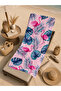 Cute Colorful Fishes Blue Striped Patterned 70X150 Beach Towel - Digital Printed Bath Towel