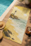 Vintage Yellow Lighthouse Coast Patterned 70X150 Beach Towel - Digital Printed Fade-Resistant Bath Towel - 2
