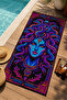 Psychedelic Neon Woman Face with Third Eye Pattern 70X150 Beach Towel - Digital Printed Bath Towel - 4
