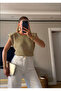 Gold Padded Glitter Blouse - 3