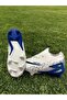 Crampon Carpet Field High-Top-Socked Men's Children's Soccer Shoes White-Blue - 3