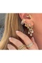 Design Gold Stone Mela Drop Steel Earrings - 2