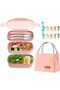 Mylindde Bento Box, Stainless Steel Double Layer Lunch Box, Leakproof Lunchbox, Food Storage Box, St